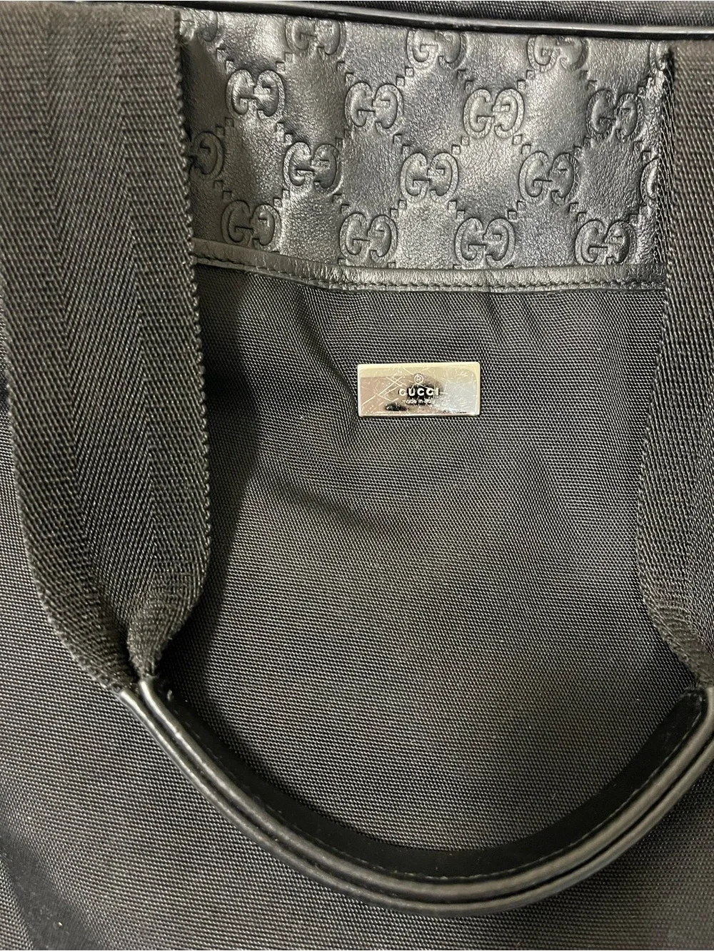 Gucci Black Nylon & Leather Laptop Briefcase No COA